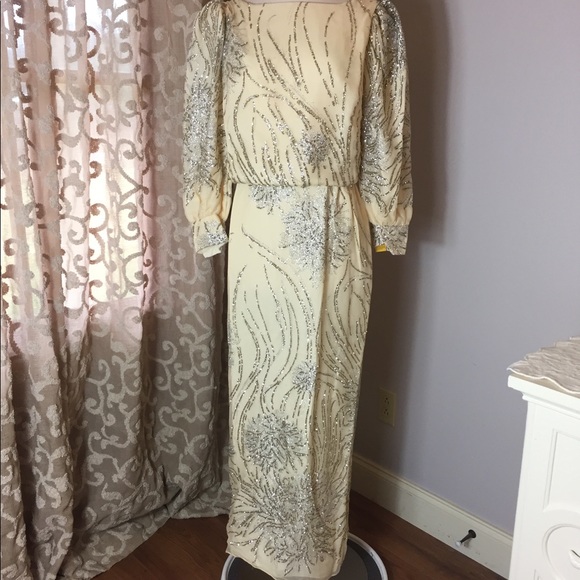 Alyce Designs Dresses & Skirts - NWT Alyce Designs Vintage white and silver beaded gown